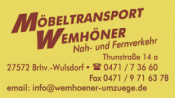 Bewertungen Möbeltransporte Carl-Heinz Wemhöner Möbel-Nah- und Fernverkehr Inh. Horst Bohling Möbel Nah- und Fernverkehr